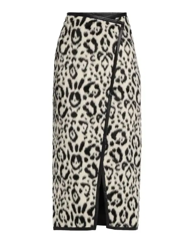 Toccin Leia Leopard Faux Fur Wrap Skirt