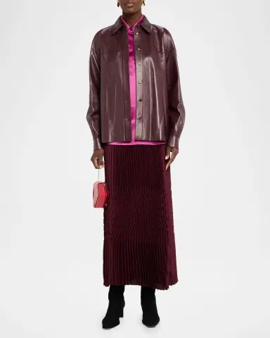 Lafayette 148 New York Spread-Collar Silk Charmeuse Blouse | Thumbnail 2