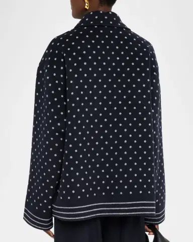 Lafayette 148 New York Oversized Reversible Polka Dot Wool Coat | Thumbnail 3 Lafayette 148 New York Oversized Reversible Polka Dot Wool Coat | Thumbnail 3