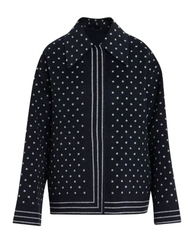 Lafayette 148 New York Oversized Reversible Polka Dot Wool Coat