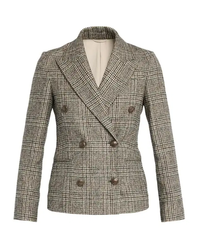 Brunello Cucinelli Double-Breasted Prince Of Wales Tailored Jacket