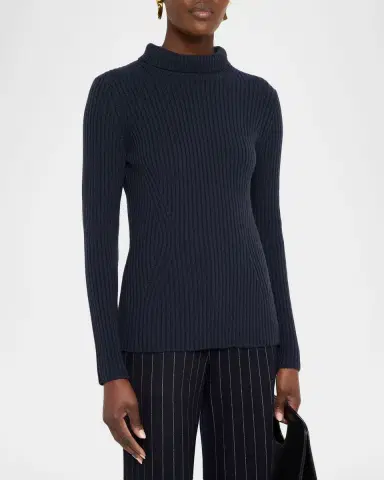 Lafayette 148 New York Rib Knit Cashmere Turtleneck Sweater | Thumbnail 4