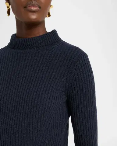 Lafayette 148 New York Rib Knit Cashmere Turtleneck Sweater | Thumbnail 5