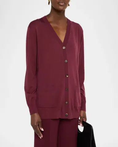 Lafayette 148 New York Button-Front Merino Wool Cardigan | Thumbnail 4