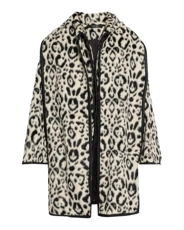 Toccin Elyria Leopard Faux Fur Scarf Jacket