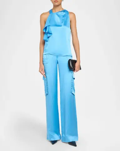 Ramy Brook Hannah Straight-Leg Satin Pants | Thumbnail 2