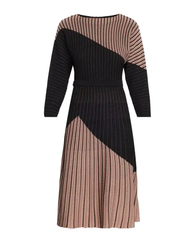 Misook Fit & Flare Dolman-Sleeve Knit Midi Dress