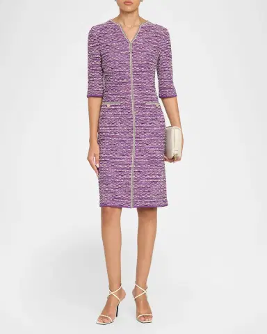 Misook Lurex Eyelash Ribbon Knit Sheath Dress | Thumbnail 2