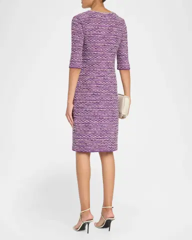 Misook Lurex Eyelash Ribbon Knit Sheath Dress | Thumbnail 3