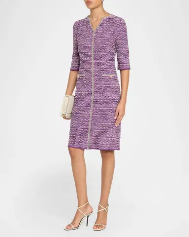 Misook Lurex Eyelash Ribbon Knit Sheath Dress | Thumbnail 4