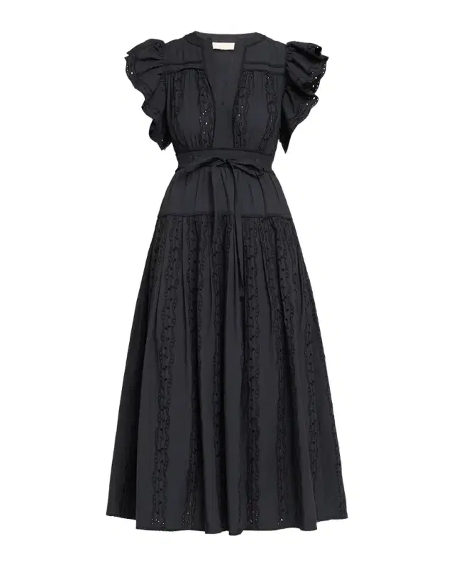 Ulla Johnson Dani Embroidered Cotton Midi Dress