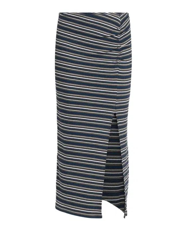 Ramy Brook Val Striped Straight Midi Skirt