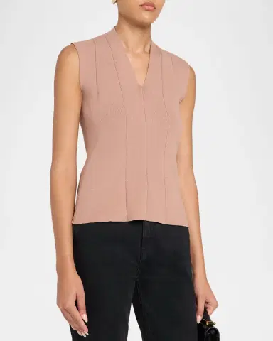 Misook Princess Seam V-Neck Tank Top | Thumbnail 4