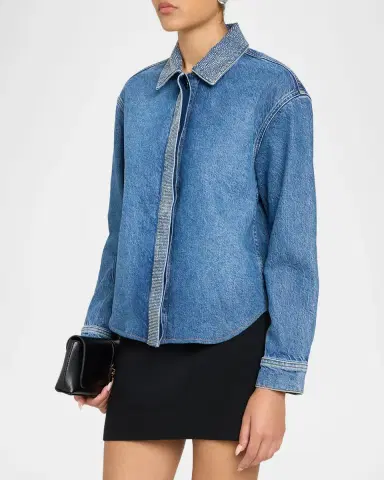 Ramy Brook Alison Rhinestone-Trim Denim Shirt | Thumbnail 4 Ramy Brook Alison Rhinestone-Trim Denim Shirt | Thumbnail 4