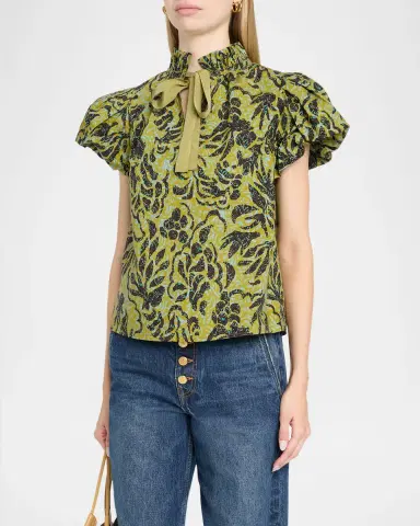Ulla Johnson Estela Batik Floral Blouse | Thumbnail 4