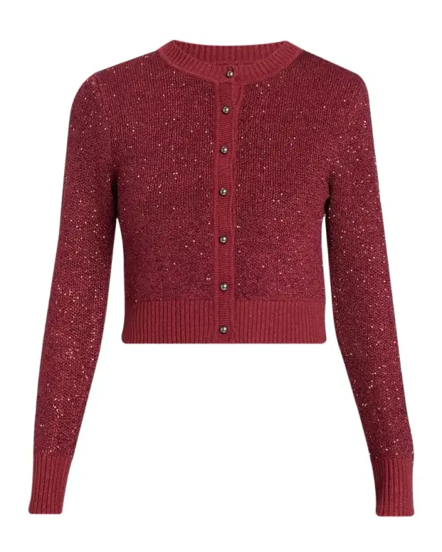 Toccin Mollie Sequined Cropped Cardigan
