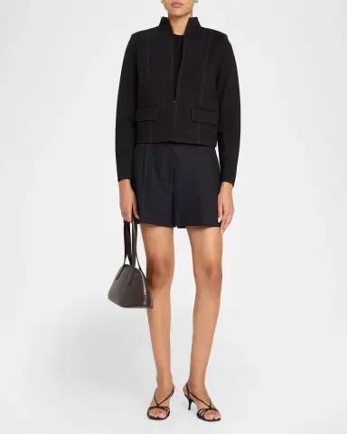 Misook LuxeStretch Contrast Stitch Ponte Jacket | Thumbnail 2 Misook LuxeStretch Contrast Stitch Ponte Jacket | Thumbnail 2