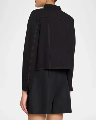 Misook LuxeStretch Contrast Stitch Ponte Jacket | Thumbnail 3 Misook LuxeStretch Contrast Stitch Ponte Jacket | Thumbnail 3