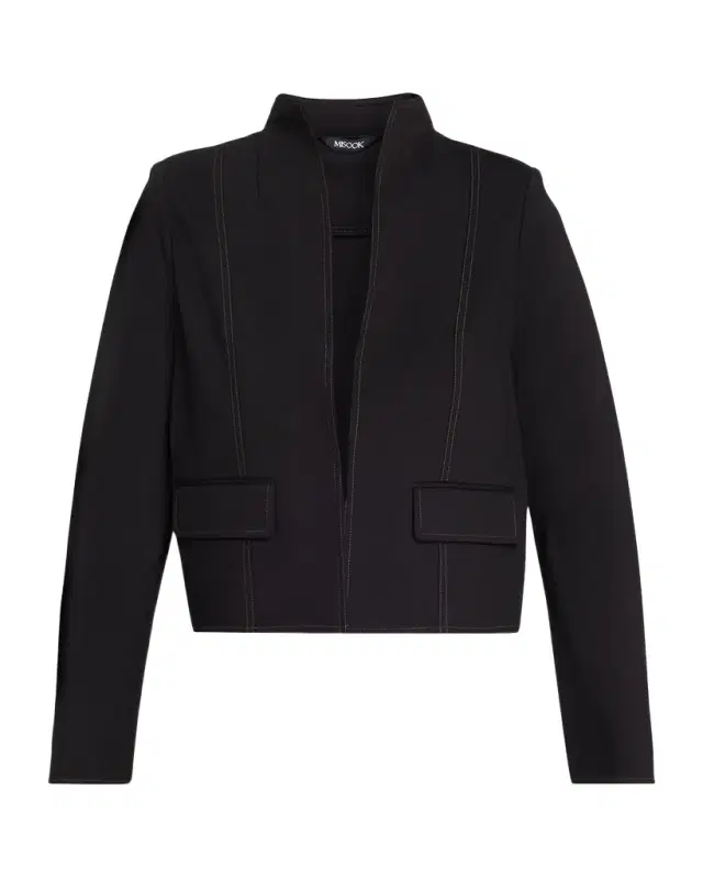 Misook LuxeStretch Contrast Stitch Ponte Jacket