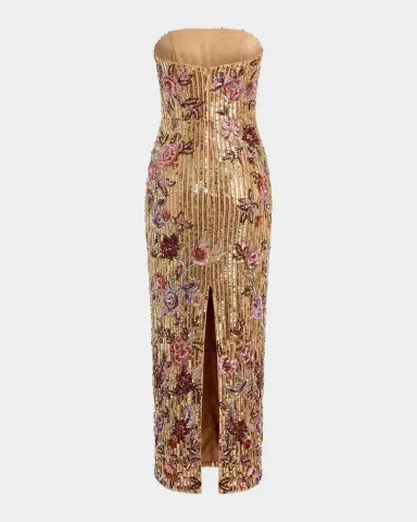 Mac Duggal Petite Strapless Floral Sequin Column Maxi Dress | Thumbnail 5