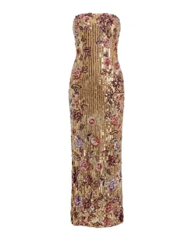 Mac Duggal Petite Strapless Floral Sequin Column Maxi Dress | Thumbnail 1