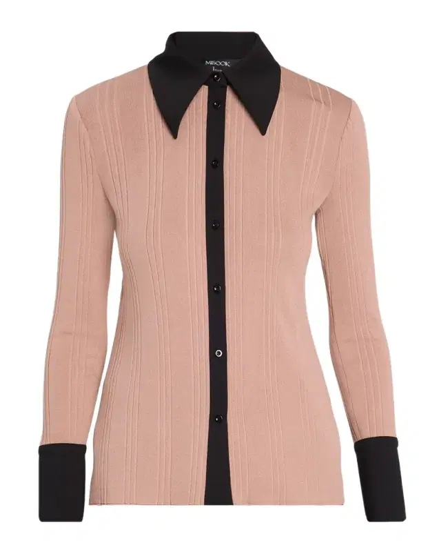 Misook Mixed Media Knit Shirt