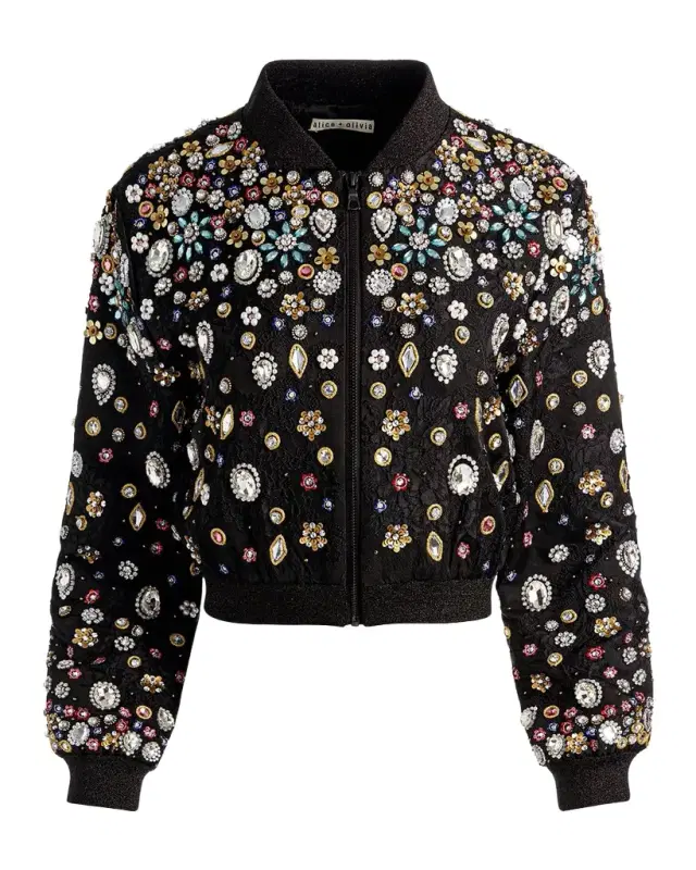 Alice + Olivia Jackie Embellished Cropped Jacket