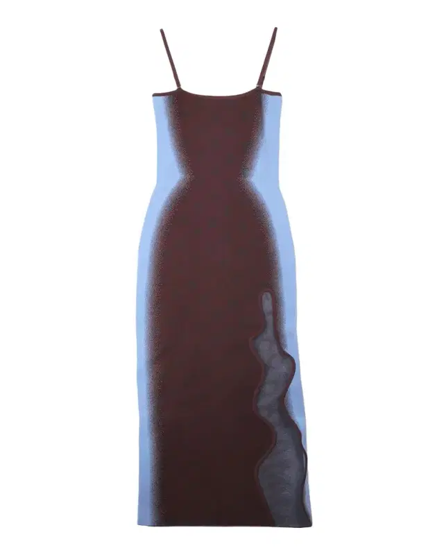 PH5 Iris Polka-Dot Wavy Asymmetric Slit Maxi Dress