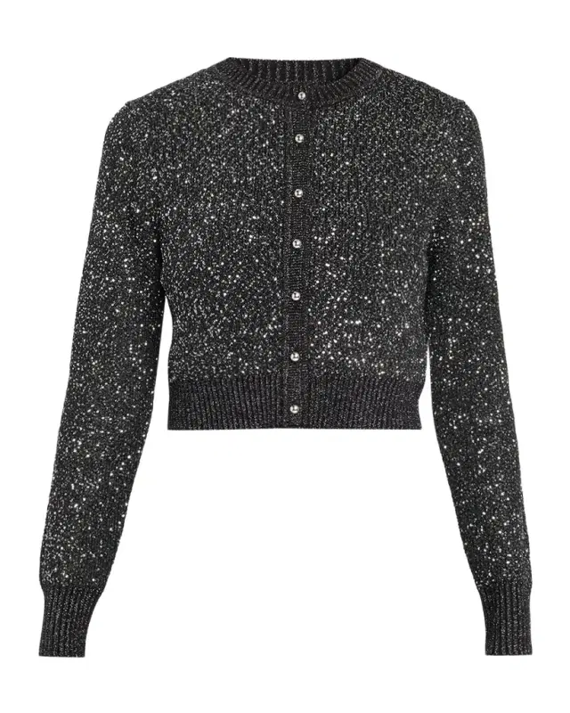 Toccin Mollie Sequined Cropped Cardigan