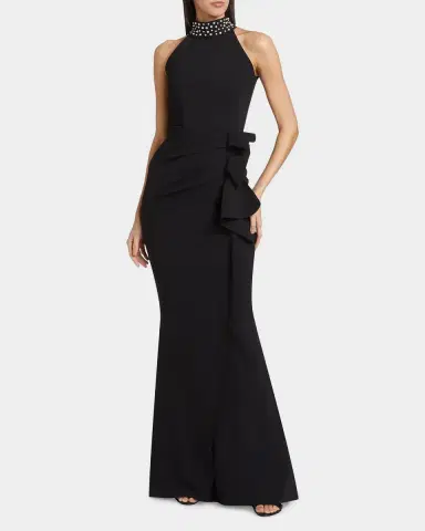 Chiara Boni La Petite Robe Gudrum Faux Pearl Ruffle Gown | Thumbnail 2