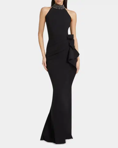 Chiara Boni La Petite Robe Gudrum Faux Pearl Ruffle Gown | Thumbnail 4