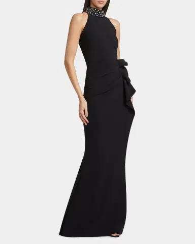 Chiara Boni La Petite Robe Gudrum Faux Pearl Ruffle Gown | Thumbnail 7