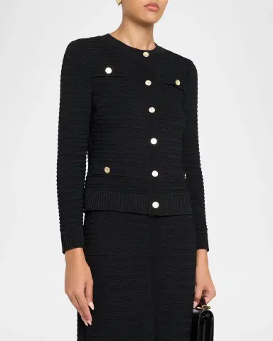 Misook Heritage Monochromic Ottoman Knit Jacket | Thumbnail 4 Misook Heritage Monochromic Ottoman Knit Jacket | Thumbnail 4