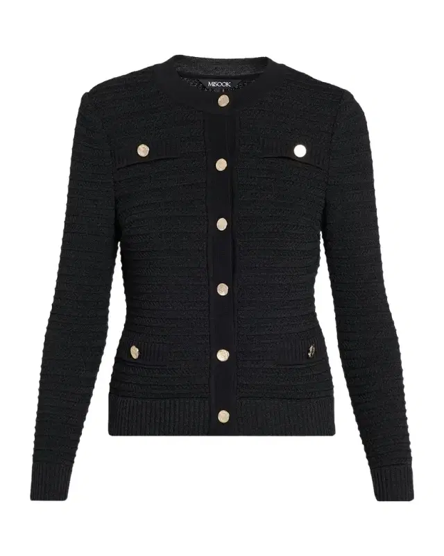Misook Heritage Monochromic Ottoman Knit Jacket