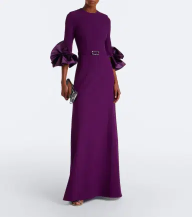 Safiyaa Belen crêpe belted gown | Thumbnail 5