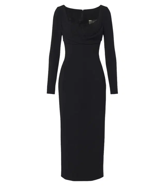 Elie Saab Draped lace-trimmed cady midi dress