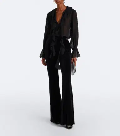 Elie Saab Velvet flared pants | Thumbnail 3