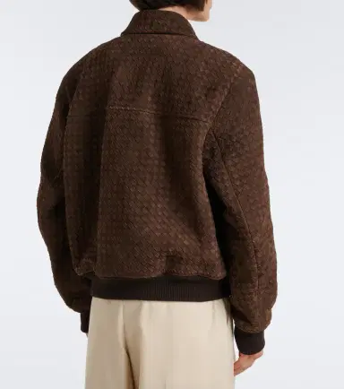 Bottega Veneta Intrecciato suede blouson jacket | Thumbnail 3