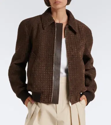 Bottega Veneta Intrecciato suede blouson jacket | Thumbnail 4