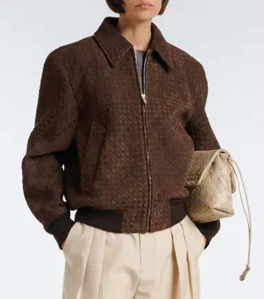 Bottega Veneta Intrecciato suede blouson jacket | Thumbnail 6