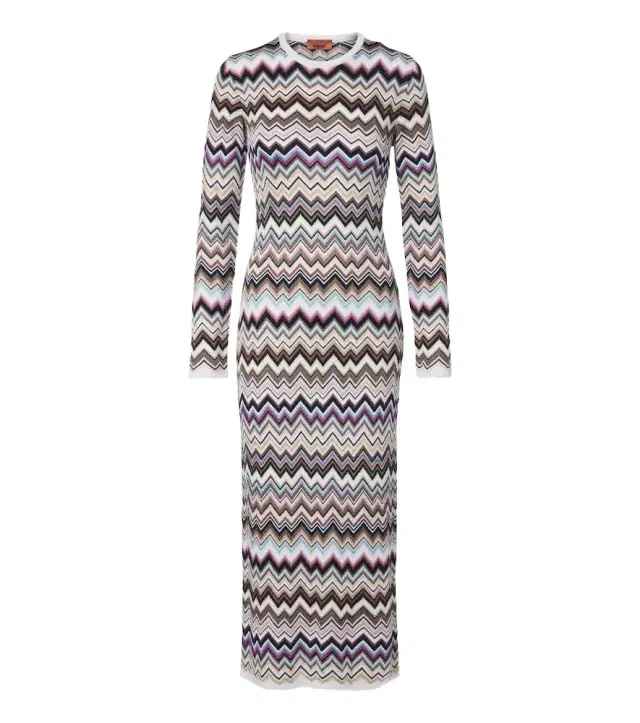 Missoni Zigzag knitted wool-blend midi dress