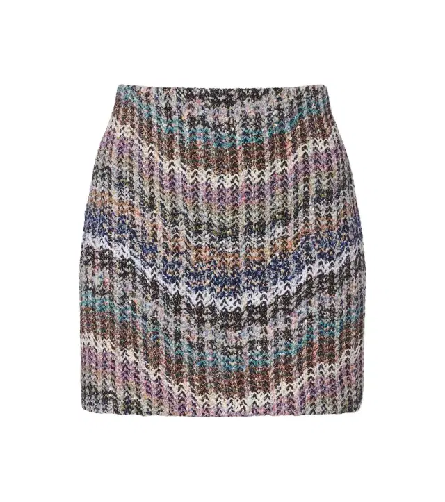 Knitted lamé miniskirt