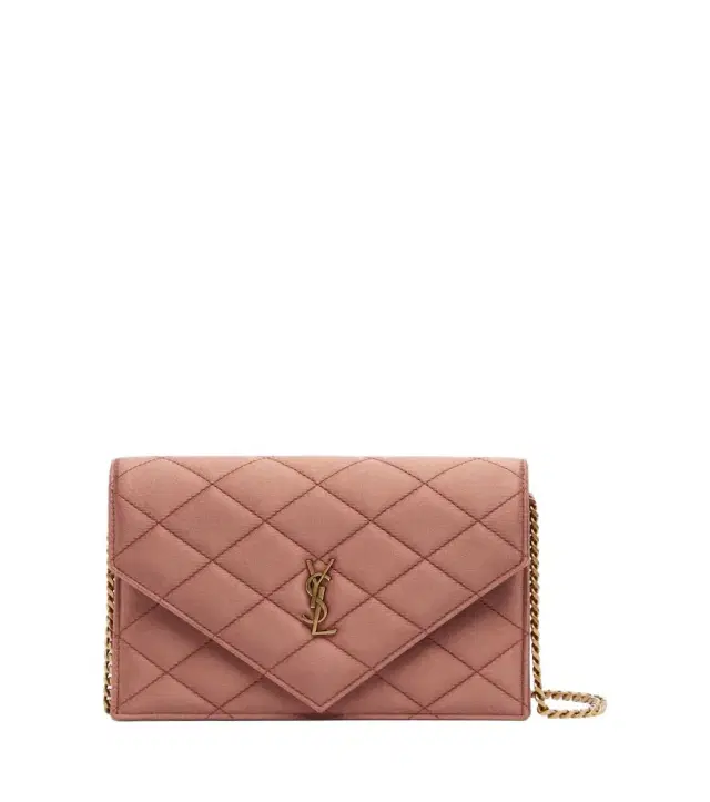 Paris Mini satin wallet on chain