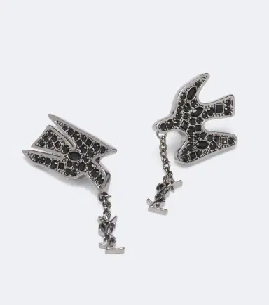 Saint Laurent Cassandre crystal-embellished earrings | Thumbnail 2