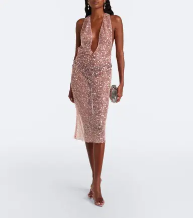 The New Arrivals Ilkyaz Ozel Olympia sequined silk midi dress | Thumbnail 3