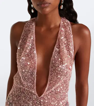 The New Arrivals Ilkyaz Ozel Olympia sequined silk midi dress | Thumbnail 5