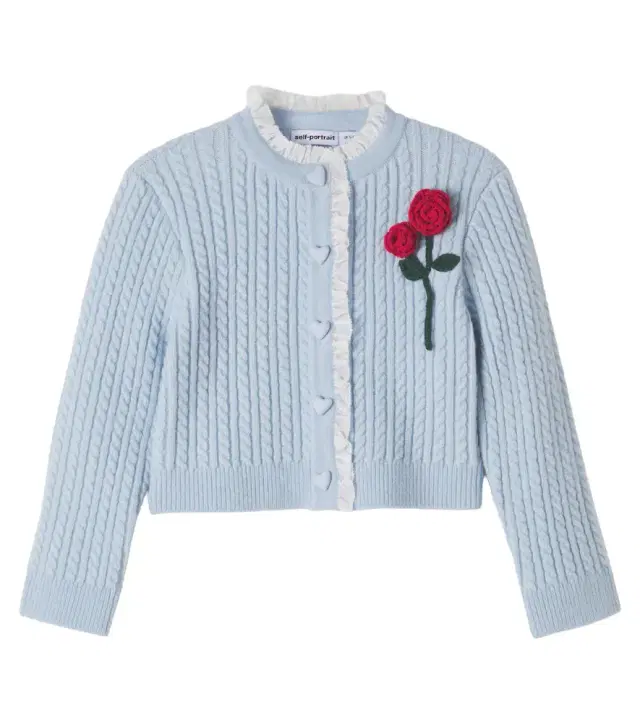 Self-Portrait Kids Ruffled cardigan