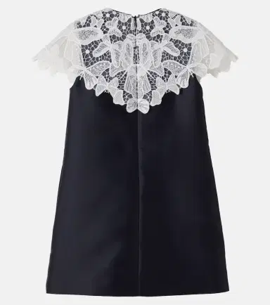 Self-Portrait Kids Lace-trimmed satin dress | Thumbnail 2
