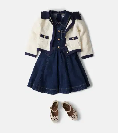 Self-Portrait Kids Denim dress | Thumbnail 4