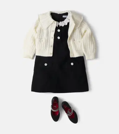 Self-Portrait Kids Embellished tweed dress | Thumbnail 4